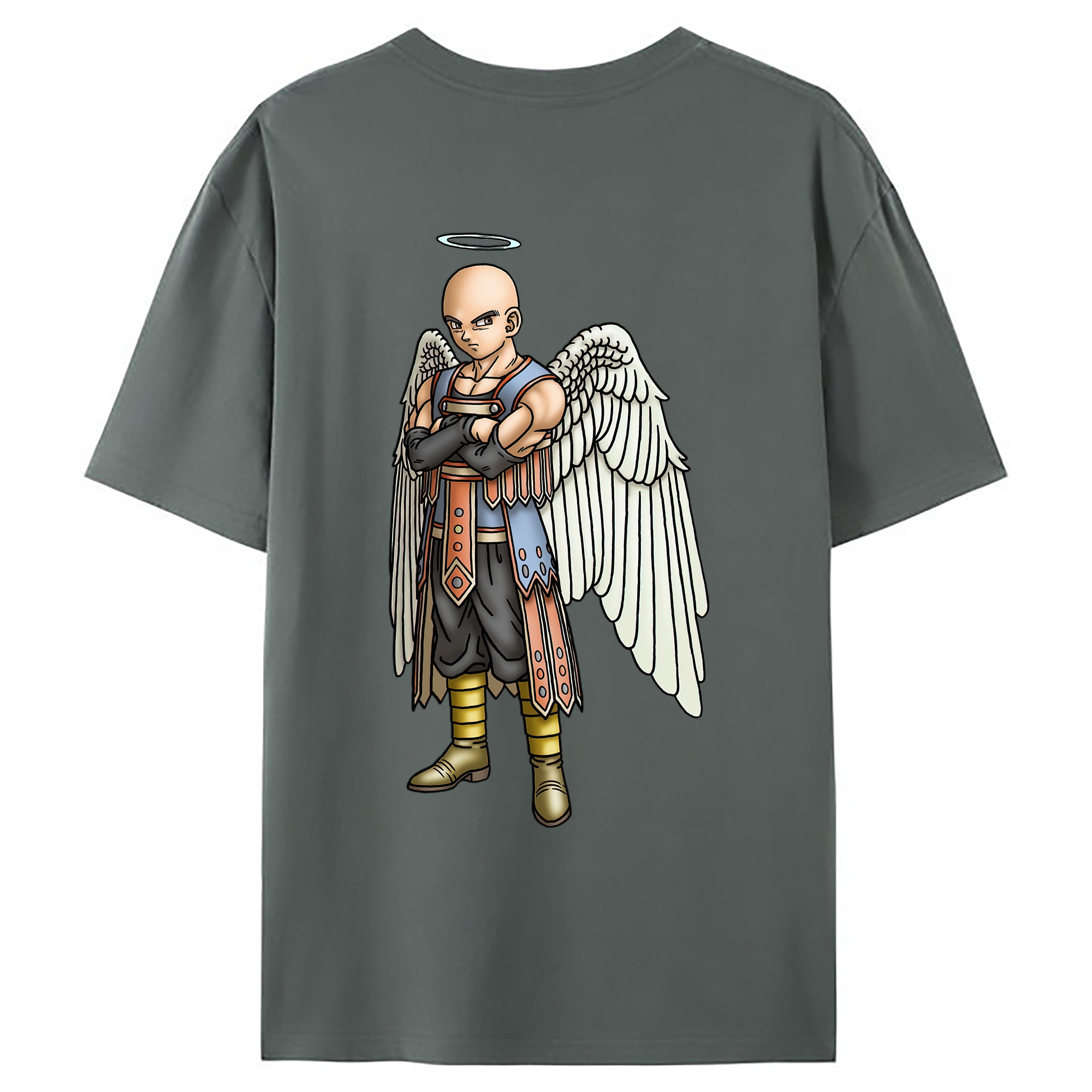 （画像用） ドラゴンクエスト Doragon Kuesuto Dragon Quest 綿100％ メンズ半袖Tシャツ（バックプリント） 通気性